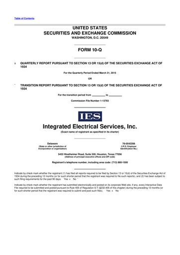 Thumbnail IES Holdings 10-Q Quarterly Report FY2015 