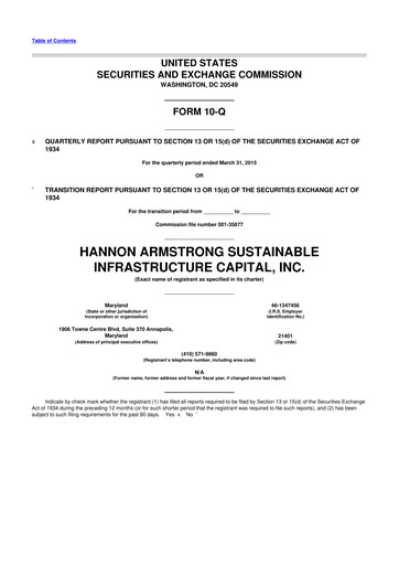 Thumbnail HASI (HA Sustainable Infrastructure Capita) 10-Q Quarterly Report FY2015 