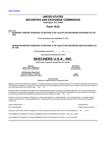 Thumbnail Skechers
 10-Q Quarterly Report FY2015 