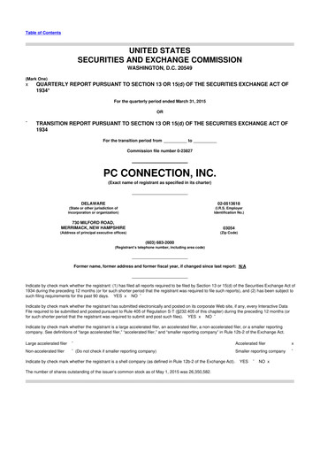 Miniature PC Connection
 10-Q Rapport trimestriel 2015 