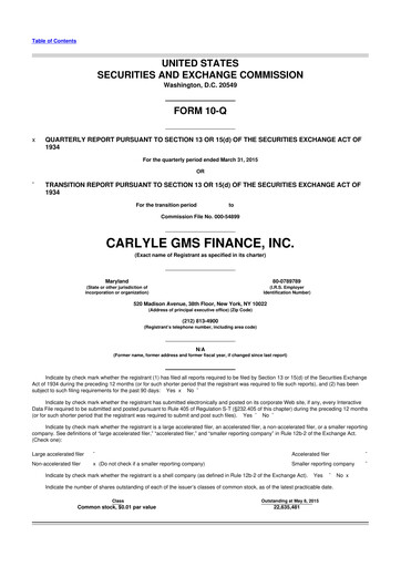 Thumbnail Carlyle Secured Lending 10-Q Quarterly Report FY 