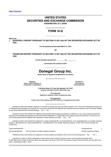 Thumbnail Donegal Group 10-Q Quarterly Report FY2015 