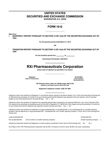 Thumbnail Phio Pharmaceuticals 10-Q Quarterly Report FY2015 