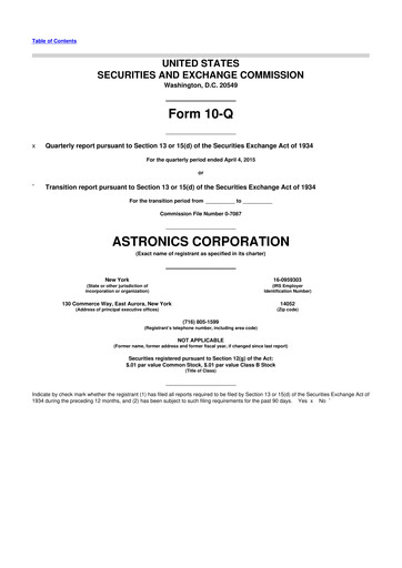 Thumbnail Astronics Corporation
 10-Q Quarterly Report FY2015 