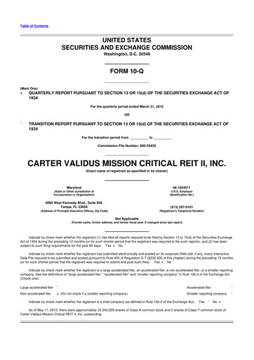 Vorschaubild Sila Realty Trust 10-Q Quartalsbericht 2015 