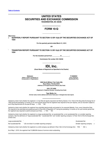 Thumbnail Fluent 10-Q Quarterly Report FY2015 