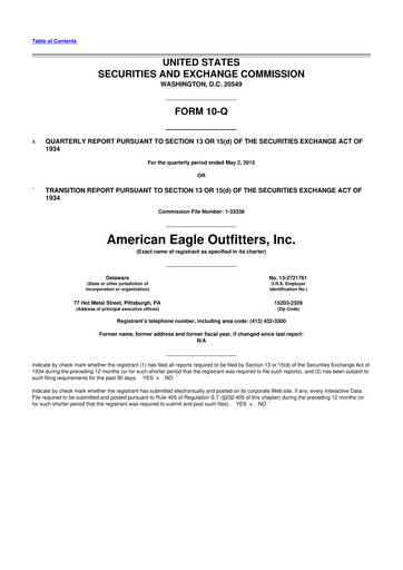 Thumbnail American Eagle Outfitters
 10-Q Quarterly Report FY2015 