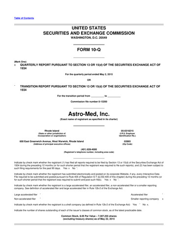 Miniature AstroNova, Inc. 10-Q Rapport trimestriel 2016 