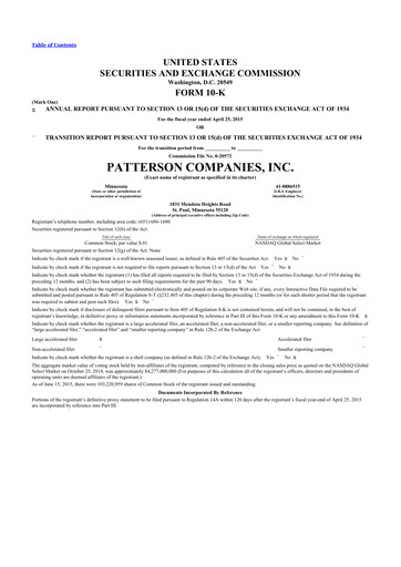 Thumbnail Patterson Companies
 10-K Annual Report 2015