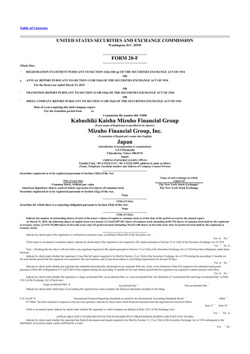 Thumbnail Mizuho Financial Group
 20-F Annual Report 2015