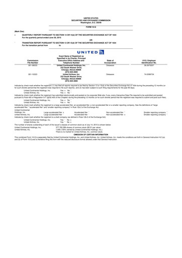 Thumbnail United Airlines Holdings
 10-Q Quarterly Report FY2015 