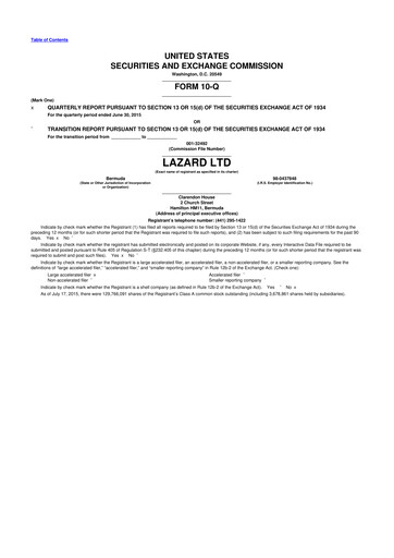 Thumbnail Lazard 10-Q Quarterly Report FY2015 