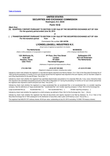 Vorschaubild LyondellBasell 10-Q Quartalsbericht 2015 