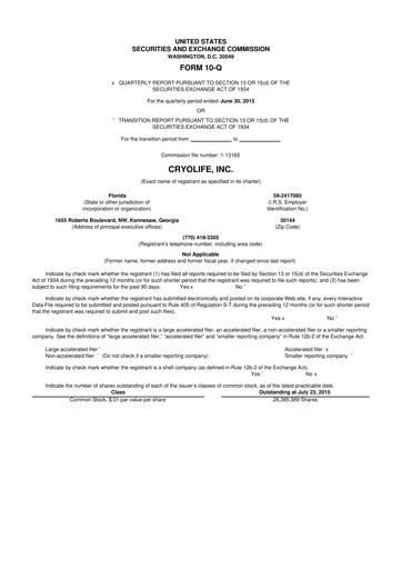 Thumbnail Artivion 10-Q Quarterly Report FY2015 