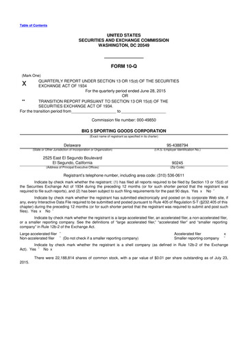 Thumbnail Big 5 Sporting Goods 10-Q Quarterly Report FY2015 