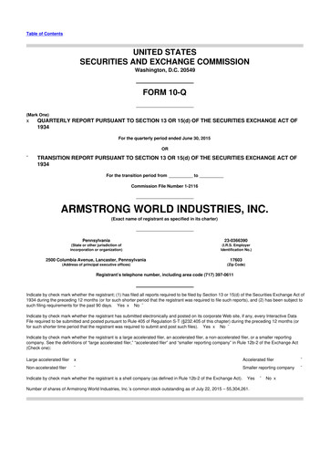 Vorschaubild Armstrong World Industries
 10-Q Quartalsbericht 2015 