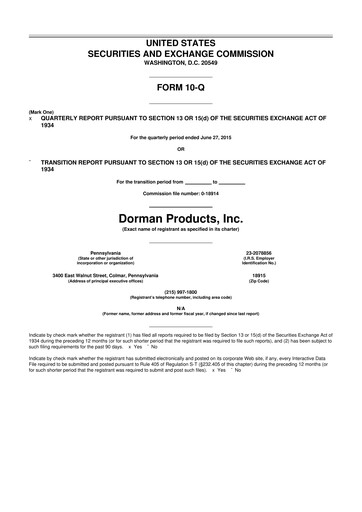 Thumbnail Dorman Products 10-Q Quarterly Report FY2015 