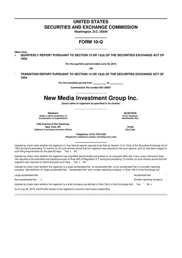 Thumbnail Gannett 10-Q Quarterly Report FY2015 