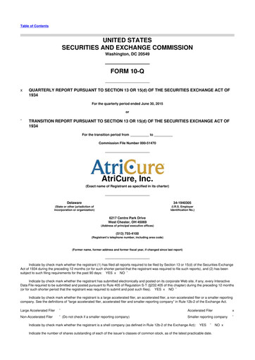 Thumbnail AtriCure 10-Q Quarterly Report FY2015 