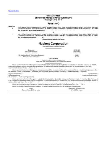 Vorschaubild Navient 10-Q Quartalsbericht 2015 