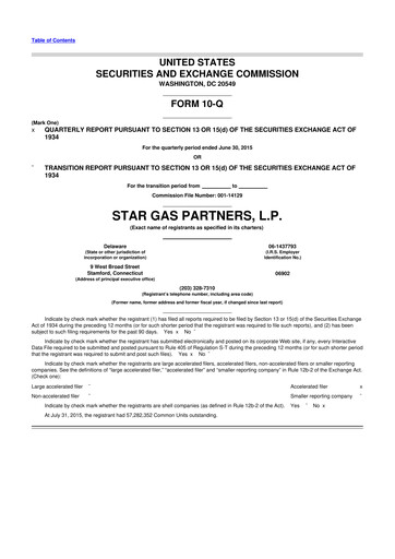 Thumbnail Star Group 10-Q Quarterly Report FY2015 