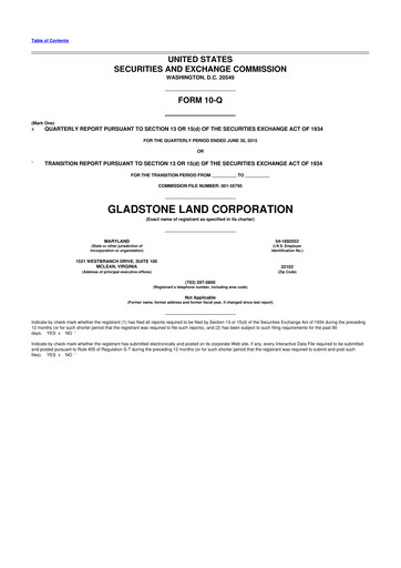 Thumbnail Gladstone Land 10-Q Quarterly Report FY2015 