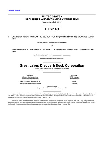 Thumbnail Great Lakes Dredge & Dock Corp. 10-Q Quarterly Report FY2015 