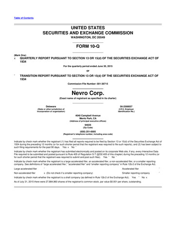 Thumbnail Nevro
 10-Q Quarterly Report FY2015 