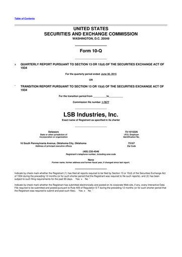 Thumbnail LSB Industries 10-Q Quarterly Report FY2015 