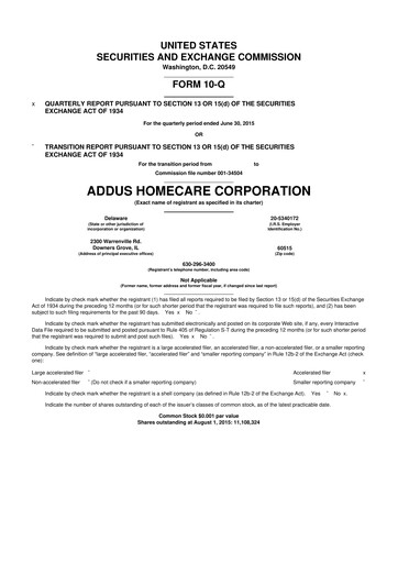 Vorschaubild 
Addus HomeCare 10-Q Quartalsbericht 2015 