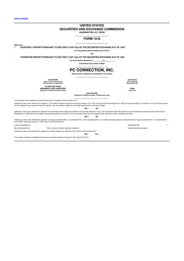 Miniature PC Connection
 10-Q Rapport trimestriel 2015 