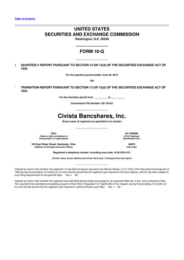Vorschaubild Civista Bancshares
 10-Q Quartalsbericht 2015 