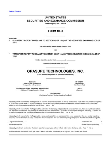 Thumbnail OraSure Technologies 10-Q Quarterly Report FY2015 