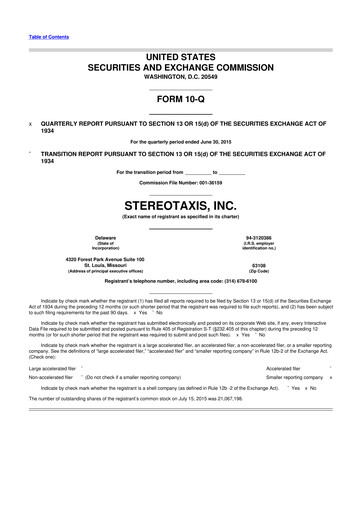 Vorschaubild Stereotaxis 10-Q Quartalsbericht 2015 