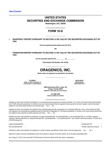 Thumbnail Oragenics 10-Q Quarterly Report FY2015 