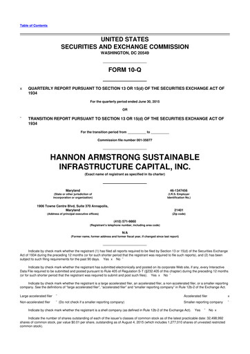 Thumbnail HASI (HA Sustainable Infrastructure Capita) 10-Q Quarterly Report FY2015 