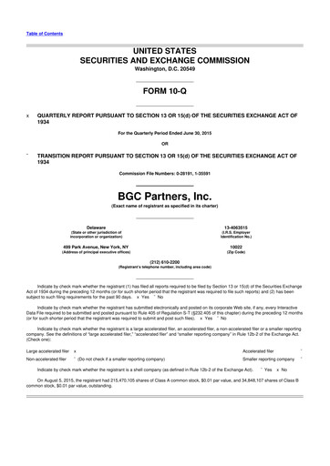 Thumbnail BGC Group
 10-Q Quarterly Report FY2015 