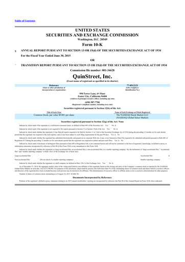 Thumbnail QuinStreet
 10-K Annual Report 2015