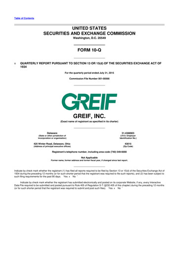 Thumbnail Greif 10-Q Quarterly Report FY2015 