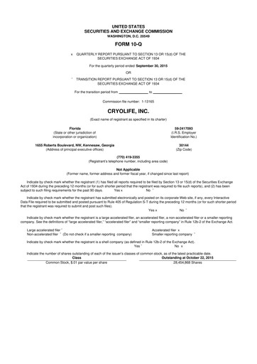 Thumbnail Artivion 10-Q Quarterly Report FY2015 