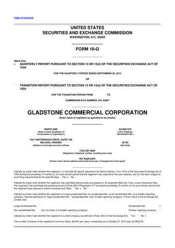 Thumbnail Gladstone Commercial 10-Q Quarterly Report FY2015 