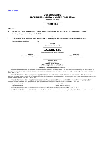 Thumbnail Lazard 10-Q Quarterly Report FY2015 