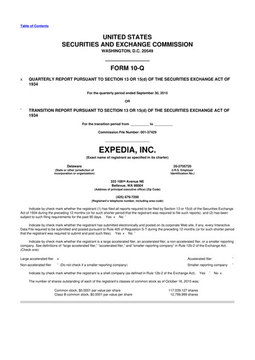 Vorschaubild Expedia Group 10-Q Quartalsbericht 2015 