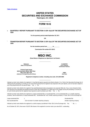 Vorschaubild MSCI 10-Q Quartalsbericht 2015 