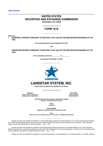 Thumbnail Landstar System
 10-Q Quarterly Report FY2015 