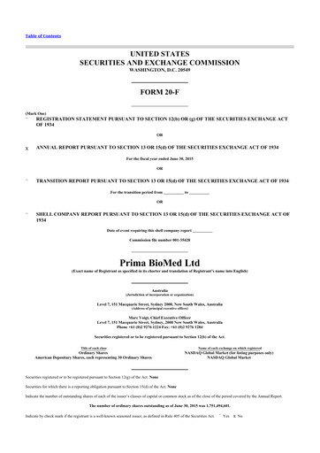 Thumbnail Immutep 20-F Annual Report 