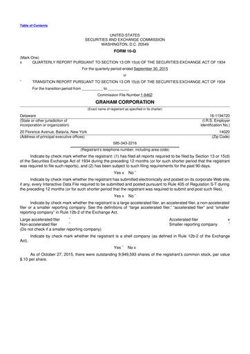 Vorschaubild Graham Corporation
 10-Q Quartalsbericht 2016 