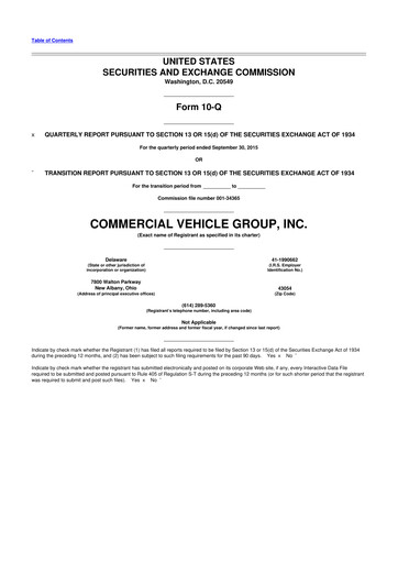 Vorschaubild Commercial Vehicle Group (CVG) 10-Q Quartalsbericht 2015 