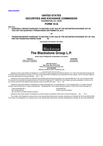 Thumbnail Blackstone Group 10-Q Quarterly Report FY2015 