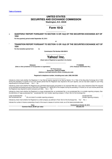 Thumbnail Yahoo Inc. 10-Q Quarterly Report FY2015 